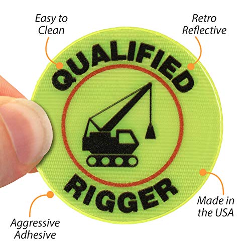 Пакет SmartSign „Сертифициран ригер“ од 5 етикети со тврди капа | Ретро-рефлективен, 2 круг