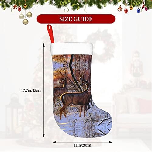 Psvod Deers слика Нова Година Божиќ Декоративни чорапи што висат Божиќни чорапи
