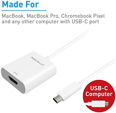 Macally USB -C до HDMI адаптер - Thunderbolt 3 Компатибилен конвертор за USB Type C MacBook Pro, MacBook, Mac Pro, Imac, Samsung Galaxy S9/S9+ S8/S8+ Note 8, Chromebook, итн.