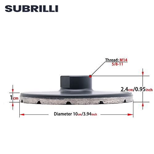 Subrilli 4 Diamond Turbo Rim Mreming Cup Wheel со 5/8 -11 конец за гранит бетонски мермер камен