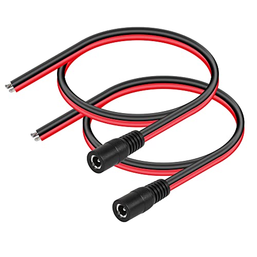 Cerrxian DC5521 Power Pigtails Cable, 0,3M 1FT 14AWG 5,5 mm x 2,1 mm DC Femaleенски голи жица со отворена крајна жица, кабел за поправка на