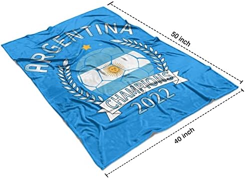 Ордејмо Аргентина Ќебе 2022 Светски Фудбалски Шампиони Ќебе Аргентина Фудбалски Шампиони Фрли Ќебе 40х50 во