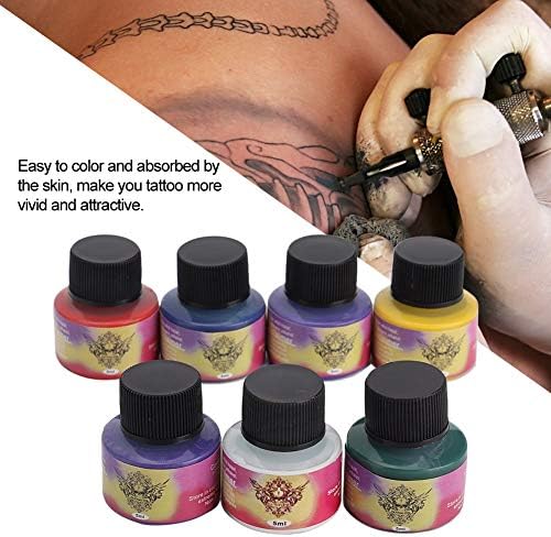 Професионален комплет За Тетовирање, Оцртување Мастило За Тетоважа 7 Бои Долготрајна Тетоважа Пигмент Пракса Мастило Додаток Почетници
