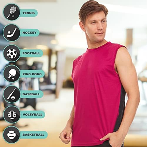 4 пакувања: Атлетски резервоари за мажи, суви погодни мускулни кошули, машки атлетски врвови за теретана, тренингот и активни
