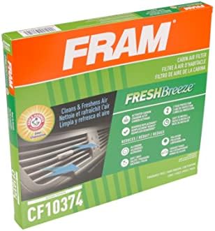 Fram Fresh Breeze Cabin Air Filter со сода бикарбона Arm & Hammer, CF10374 за возила Dodge/Toyota