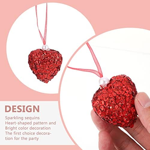 Денот на вinesубените Денот на црвеното срце Орнамент: 12 парчиња в Valentубезни декории за срцеви украси во форма на срцеви плочки