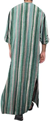 Кошули за фустани за мажи Етнички моден стил шарени маж со долги ракави муслимански врвни облеки Машка блуза