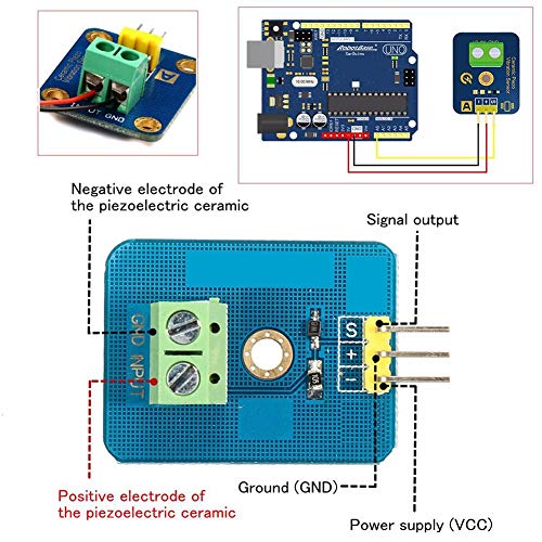 Taidacent DIY Керамички Пиезо Сензор За Вибрации Аналоген Сензор За Вибрации Пиезоелектричен Сензор За Удар Модул Со Еден чип За Пиезоелектрични