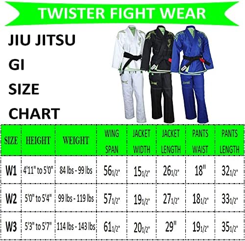 Twister Women Brazilian Jiu Jitsu gi Preshrunk Премиум квалитетна ткаенина доаѓа со бели појаси