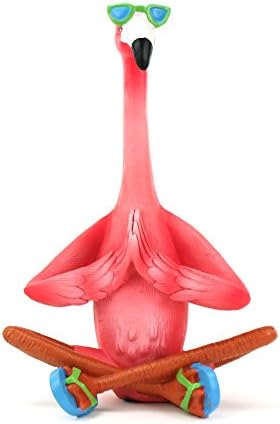 Чудо од крајбрежната колекција Јога Пинк Фламинго со фигура за очила за сонце, смешни украси за тревници, градинарски декор