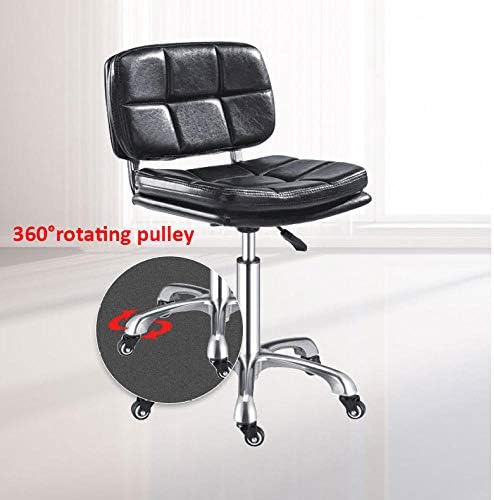 Килими канцеларија столче седло на тркалото ， бар столче со сиво синтетичко кожено седиште ， прилагодлива висина 43-58 см ， Поддржана тежина 160 кг ， хидрауличен сто