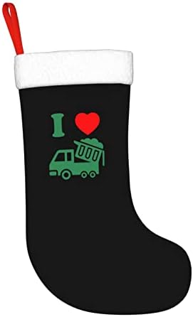 Cutedwarf сакам камиони за ѓубре Кристами чорапи Божиќни украси на дрво Божиќни чорапи за Божиќни празнични забави подароци 18-инчи