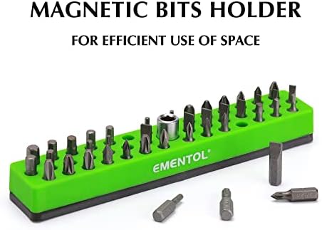 Држач за магнетни парчиња Ементол 1/4 - зелена, дупка од 43 парчиња, организатор на бит со силен магнетски, магнетен организатор на битови