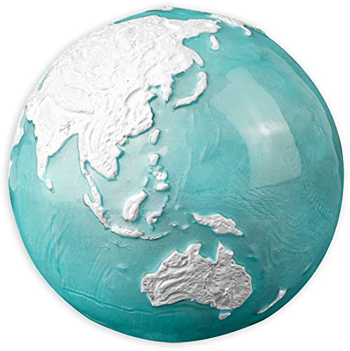 2023 de Blue Marble Powercoin Замрзнат мермер планета Земји сферична 3 мл сребрена монета 5 $ Барбадос 2023 BU брилијантен нециркулиран