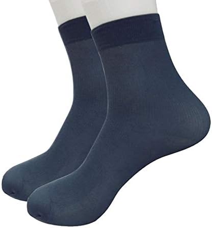 ЈОЛАЈ 4 Пара Еднобојни Ултра тенки Чорапи За Мажи Еластичен Свилен Краток Чорап Лесни Чорапи За Истегнување На Глуждот Што Дишат