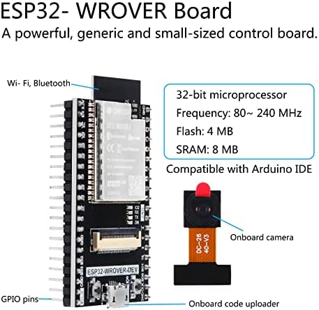 Alinan 4PCS ESP32-Wrover Board ESP32 Развојна табла со камера Wi-Fi Bluetooth за програмски јазици C јазик, M Micropython