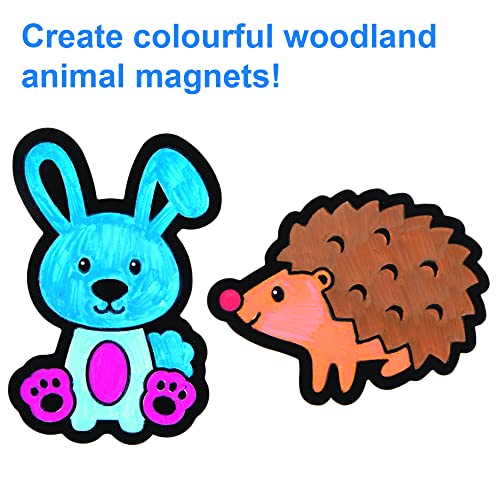 Бејкер Рос Вудленд животински нејасни уметнички магнети - пакет од 15, направете свои магнети за децата да ги украсуваат и прикажуваат,
