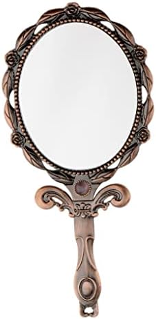 Ganfanren гроздобер антички стил, држена козметичка склоп на компактен џеб за шминка огледало