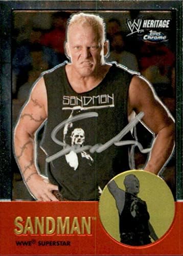 Сендман Потпиша 2007 Топс Хром WWE Наследство Картичка 19 WWF-Автограм Борење Картички
