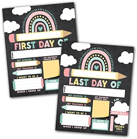 10 картони Бохо Назад на училишни знаци за деца Прв ден на училишен одбор Девојче - Училишен одбор за деца кои се враќаат на училишни