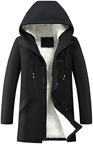 Ymosrh модни палта за мажи есен зимски патент загреано јакна со качулка со цврста боја памучна палто јакни