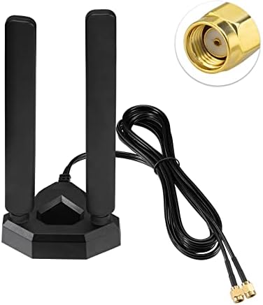 Осум дрво WiFi 6E Tri-Band Antenna 6GHz 5GHz 2,4GHz Gaming WiFi Antenna Магнетна база со 6,5ft продолжен кабел за компјутерски десктоп