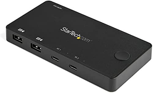 StarTech.com 2 ПОРТ USB C Квм Прекинувач-4K 60Hz HDMI-Компактен Двојна Порта UHD UHD USB ТИП Ц Десктоп Мини Квм Прекинувач СО USB C Кабли-Автобус