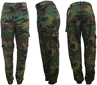 Карго панталони за жени Famnbro Camo за жени, армиски замор маскирна тенок фит џогер џемпери за џогер