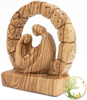 PHLG уникатна фигура на свето семејство - статуа на рожби од маслиново дрво Свето семејство од Света земја Витлеем религиозен домашен
