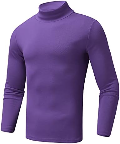 Xxbr потсмев со вратот на вратот за мажи, 2021 година есен еластичен памучен тенок цврста боја на цврста боја, основни врвови,