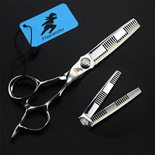 6,0 инчи сребрена мултифункционална салон за заби, ножици од не'рѓосувачки челик за слабеење на ножици, остри и прецизни за жени, мажи и фризери