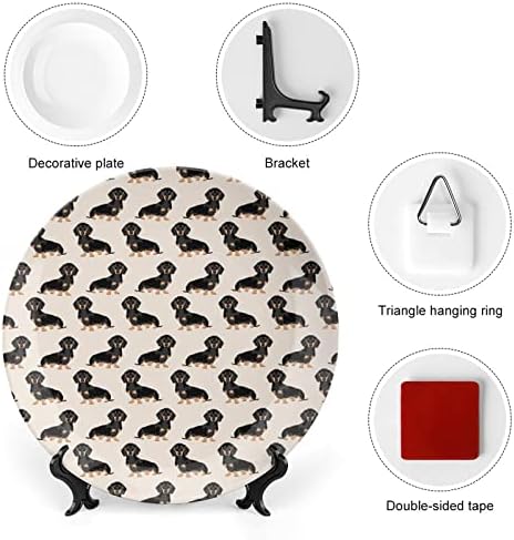 Doxie Dachshund Weiner Dog Decorative чинија тркалезни керамички плочи со приказ за свадбени украси за домашни канцеларии