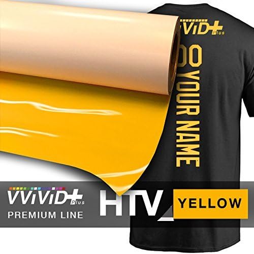 Vvide+ жолта премија линија за пренесување на топлина винил филм за Cricut, Siluette & Cameo)