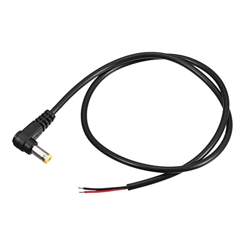 Меканикс 5,5мм x 2,1мм 90 степени десен агол DC Power MALE приклучок за приклучок до голи жица Поправка на кабел за напојување на пигтаил за