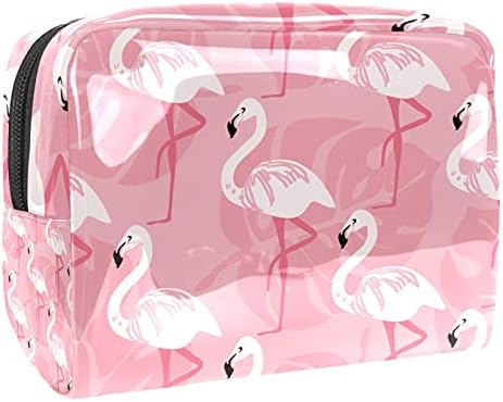 Жени И Девојки Тропска Розова Фламинго Шминка Торба Пространа Козметичка Торбичка Торбичка Чанта Чанта Со Патент