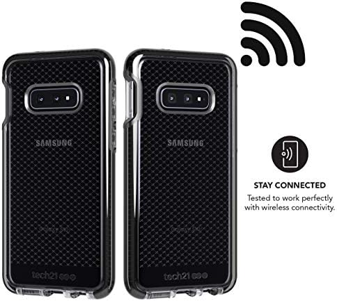 Tech21 Заштитно Куќиште Samsung Galaxy S10e Тенок Шарен Заден Капак Со Flexshock-Evo Check-Smokey Black