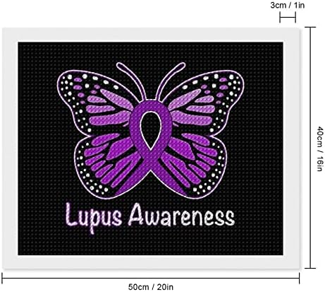 Lupus свесност Китс за сликање на пеперутка дијамант 5D DIY целосна вежба Rhinestone Arts Wallид декор за возрасни 16 x20