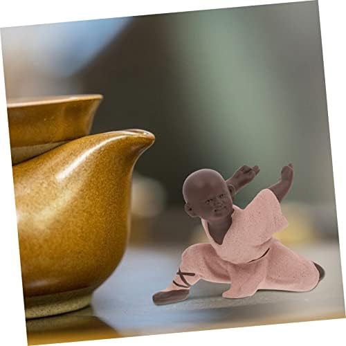 Yarnow 1pc kung fu момче монах биро со табели канцелариски украси де баутизо пара нињо малку монах фигурина градина чај чај миленичиња чај