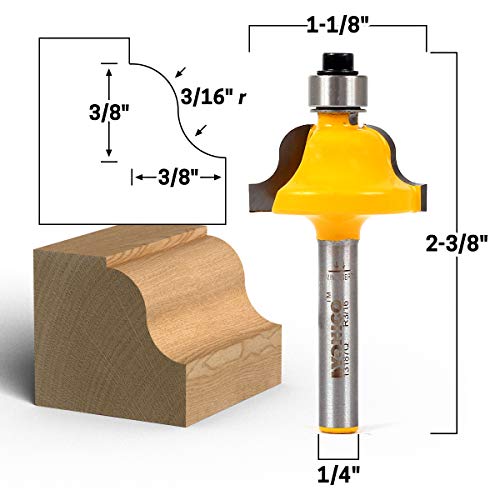 Yonico Roman Ogee Router Bits Edge Forming 3/8-инчен 1/4-инчен Shank 13187Q