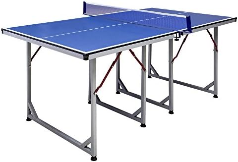 Тенис на табела со табела со табела со 6 метри на табелата со понг-табела со брзо прицврстување, со средна големина и преклопна за