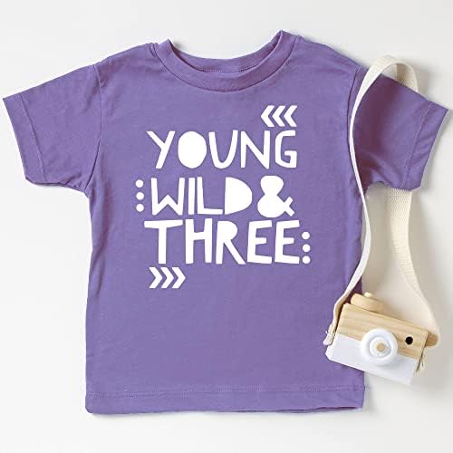 Млади диви И Три Девојки 3 Роденден Кошула За Мали Девојчиња Трет Роденден Облека
