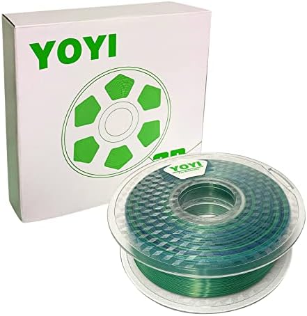 Yoyi yoyi pla Сјајна свила 3D филамент за печатач, повеќебојно PLA филамент 1,75мм сина и зелена, 3Д филамент за печатење 1 кг, парчиња сина