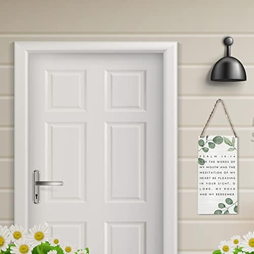 Рустикални христијански подароци за жени религиозно дрво знак дома фарма куќа wallид виси декор инспиративен дрвен wallиден уметнички декоративен плакета за домашна