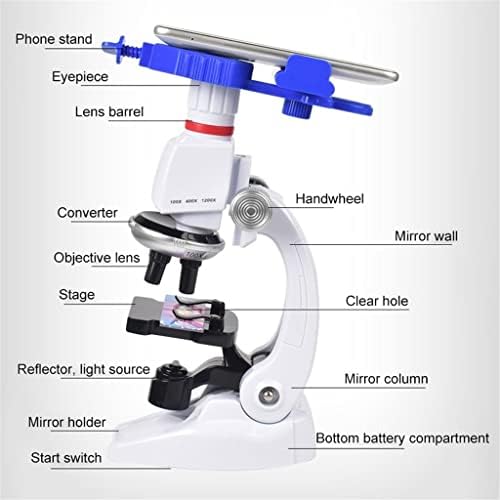 Сет Од 1200x Студентски Монокуларен Биолошки Микроскоп ПРЕДВОДЕН Од Домашно Училиште Наука Едукативен За Лабораториски Оптички Инструменти
