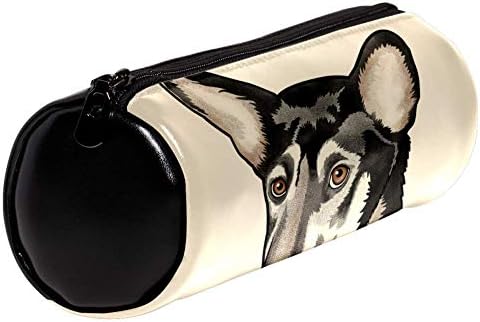 Левеис тетоважа миленичиња куче портрет кожен цилиндер торба за моливи, канцелариски училишта мултифункционални канцелариски торбички