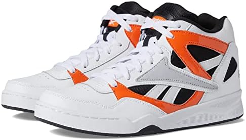 Reebok Unisex BB4590 Висок врвен кошаркарски чевли, бела/црна/пресече портокалова, 11 американски мажи