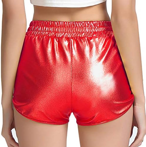 Миравис девојки метални шорцеви сјајни жешки панталони искривени танцувачки облеки кратки панталони