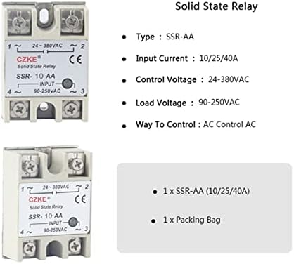 KQoo Solid State Relay SSR 10AA 25AA 40AA AC Контрола AC бела школка Едноза без пластично покритие AC 90-250V