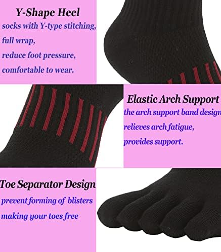 Чорапи за пети за мажи 5 памучни памучни атлетски трчања со пакет 4 пакувања/3 пакувања