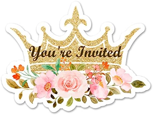 Кралската Розова Мала Принцеза Бебе Туш Партија Покани Во Облик Пополнете Покани Во собата на 15 Со Коверти Родова Тема Поканува